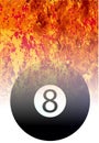 Roaring Flaming 8 Ball Sport Background