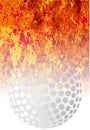 Roaring Flaming Golf Ball sport Background