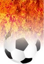 Roaring Flaming Soccer Ball Sport Background