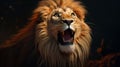 Surprised Lion Roaring In Hyper-detailed Daz3d Style