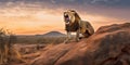 Roaring Lion in Cinematic Style, Made with Generative AI