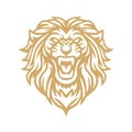 Roaring Lion Gold Logo Mascot Vector