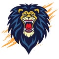 Roaring Lion Head Logo Vector Sports Mascot Design Royalty Free Stock Photo