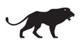 Roaring lion on white background. Vector illustration. Royalty Free Stock Photo