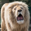 Roaring male lion