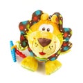 Roaring plush lion baby toy isolated on the white background Royalty Free Stock Photo