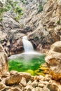 Roaring River Falls in the Kings Canyon National Park, California Royalty Free Stock Photo