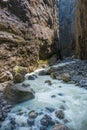 Roaring river Lutschine in canyon in Switzerland