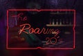 The Roaring 20s Vintage Neon Composite Image Royalty Free Stock Photo