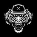 Roaring Tiger in Snapback Vector Art Royalty Free Stock Photo