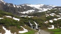 Roaring waterfalls beneath the Wildhorn peak, Switzerland