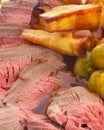 Roast Beef dinner, portrait format Royalty Free Stock Photo