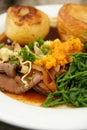 Roast beef dinner Royalty Free Stock Photo