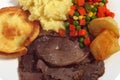Roast beef meal from above Royalty Free Stock Photo