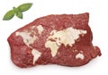 Roast beef meat and fat shaped as the world.(series) Royalty Free Stock Photo