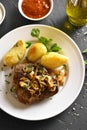 Roast beef with potato Royalty Free Stock Photo