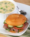 Roast Beef Sandwich and Soup