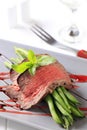 Roast beef and string beans Royalty Free Stock Photo