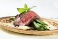 Roast beef and string beans Royalty Free Stock Photo