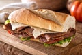 Roast Beef and Swiss on Baguette Royalty Free Stock Photo