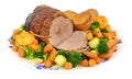 Roast Beef And Vegetables Royalty Free Stock Photo