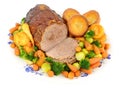 Roast Beef And Vegetables Royalty Free Stock Photo