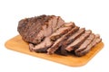 Roast beef on a wooden board Royalty Free Stock Photo