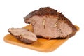 Roast beef on a wooden board Royalty Free Stock Photo