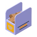 Roast box icon isometric vector. Fried chicken wings