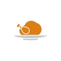 Roast chicken icon design template vector isolated illustration Royalty Free Stock Photo