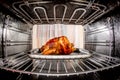 Roast chicken in the oven. Royalty Free Stock Photo