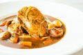 Roast chicken with red wine sauce Royalty Free Stock Photo