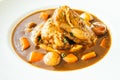 Roast chicken with red wine sauce Royalty Free Stock Photo