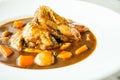 Roast chicken with red wine sauce Royalty Free Stock Photo