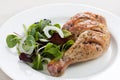 Roast chicken with salad Royalty Free Stock Photo