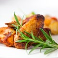 Roast chicken wings with rosemary Royalty Free Stock Photo