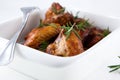 Roast chicken wings with rosemary Royalty Free Stock Photo