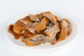 Roast duck meat on white plate Royalty Free Stock Photo