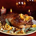 Roast duck with orange