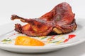 Roast half of duck with caramelized lemon Royalty Free Stock Photo