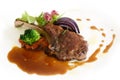 Roast lamb chops with gravy Royalty Free Stock Photo