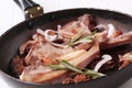 Roast lamb chops and mushrooms Royalty Free Stock Photo