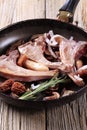Roast lamb chops and mushrooms Royalty Free Stock Photo