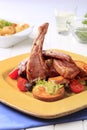 Roast lamb chops and potatoes Royalty Free Stock Photo