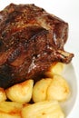Roast lamb and potatoes Royalty Free Stock Photo