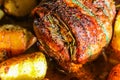 Rolled Roast lamb joint Royalty Free Stock Photo