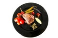 Roast meat medallion with cherry Royalty Free Stock Photo