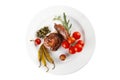 Roast meat medallion with cherry Royalty Free Stock Photo