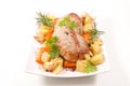 Roast meat and vegetable Royalty Free Stock Photo