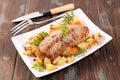 Roast meat and vegetable Royalty Free Stock Photo